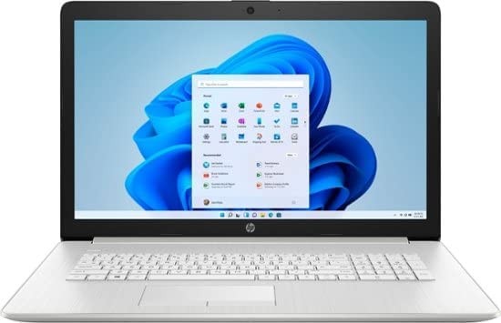 HP 17 Notebook, *11th Gen Intel Core i3-1115G4, 8 GB RAM, 256 GB SSD, 17.3-inch HD+ (1600 x 900) Diagonal Display, Windows 11 Home, WI-FI, Bluetooth, Natural Silver Ribbon/Silmarils Accessories