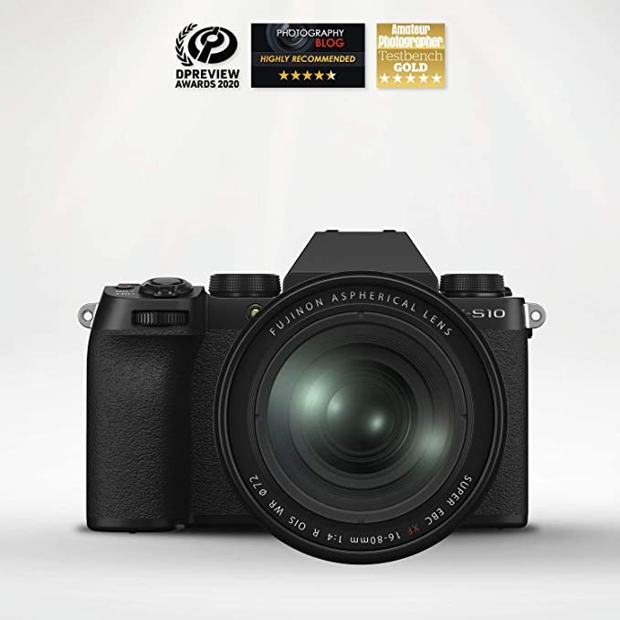Fujifilm Fuji X-S10 system camera, including XF16-80mmF4 R OIS WR lens, black